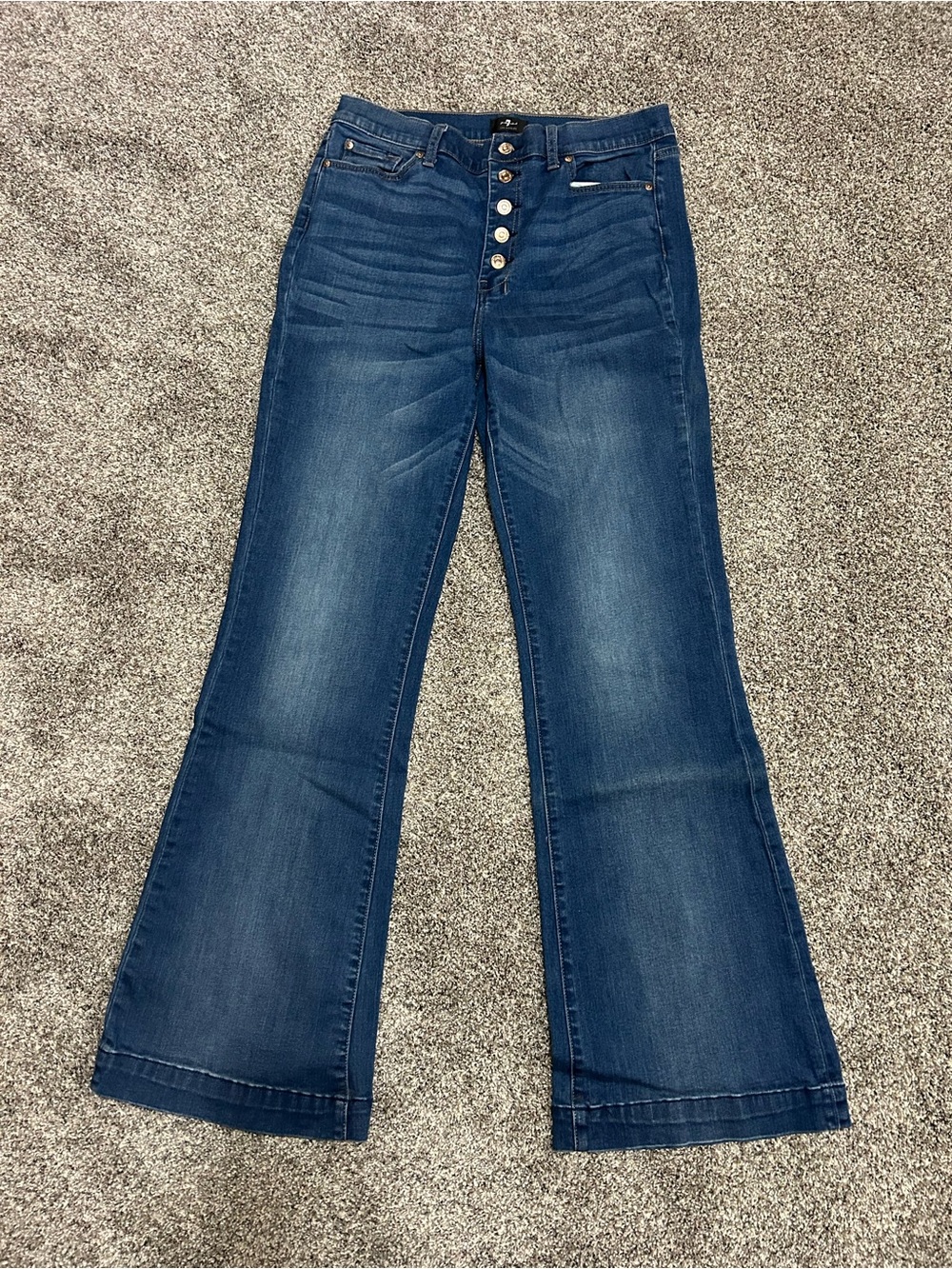 7 For All Mankind Dark Blue Flare Jeans